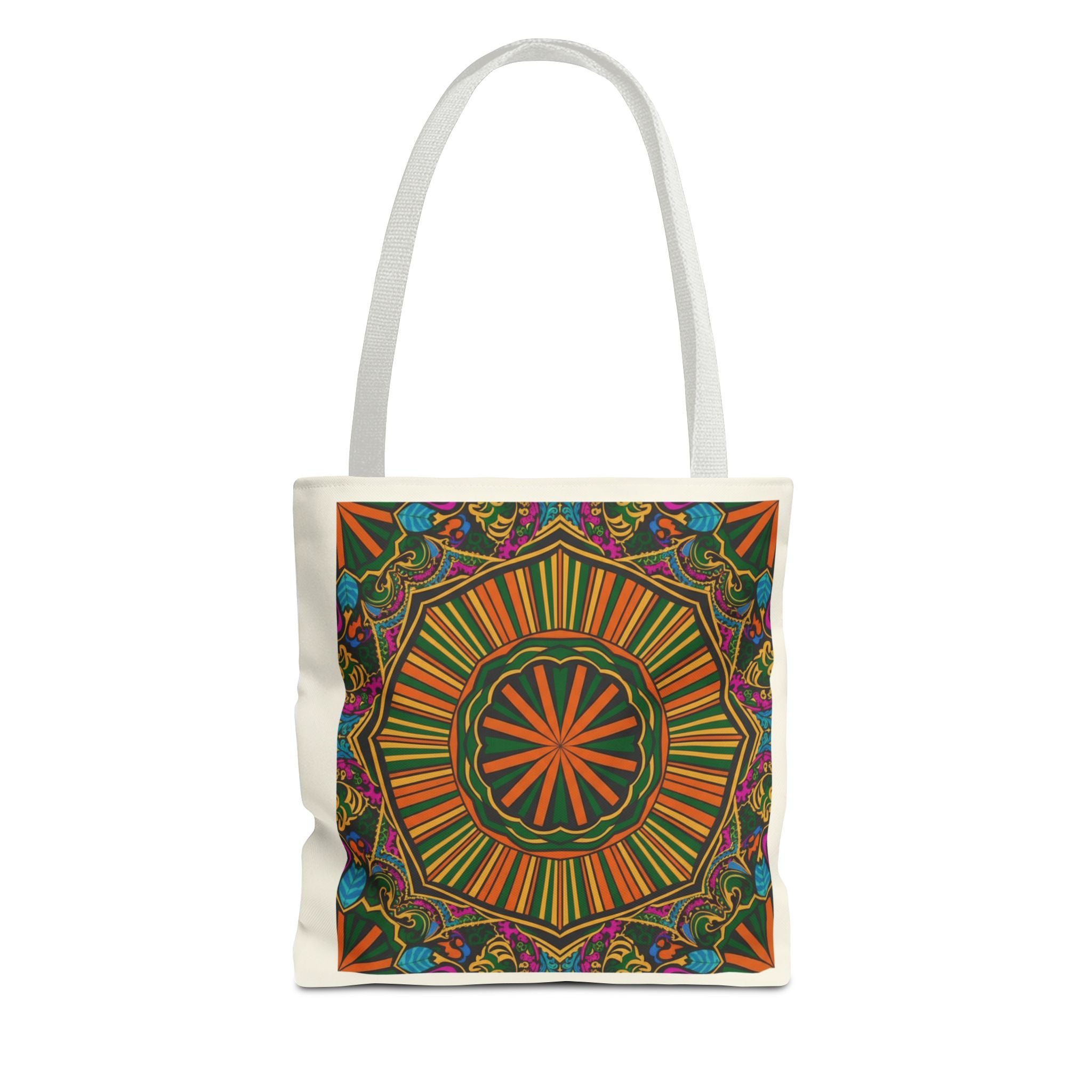 Boho Mandala Tote Bag – Colorful Floral AOP Canvas Tote