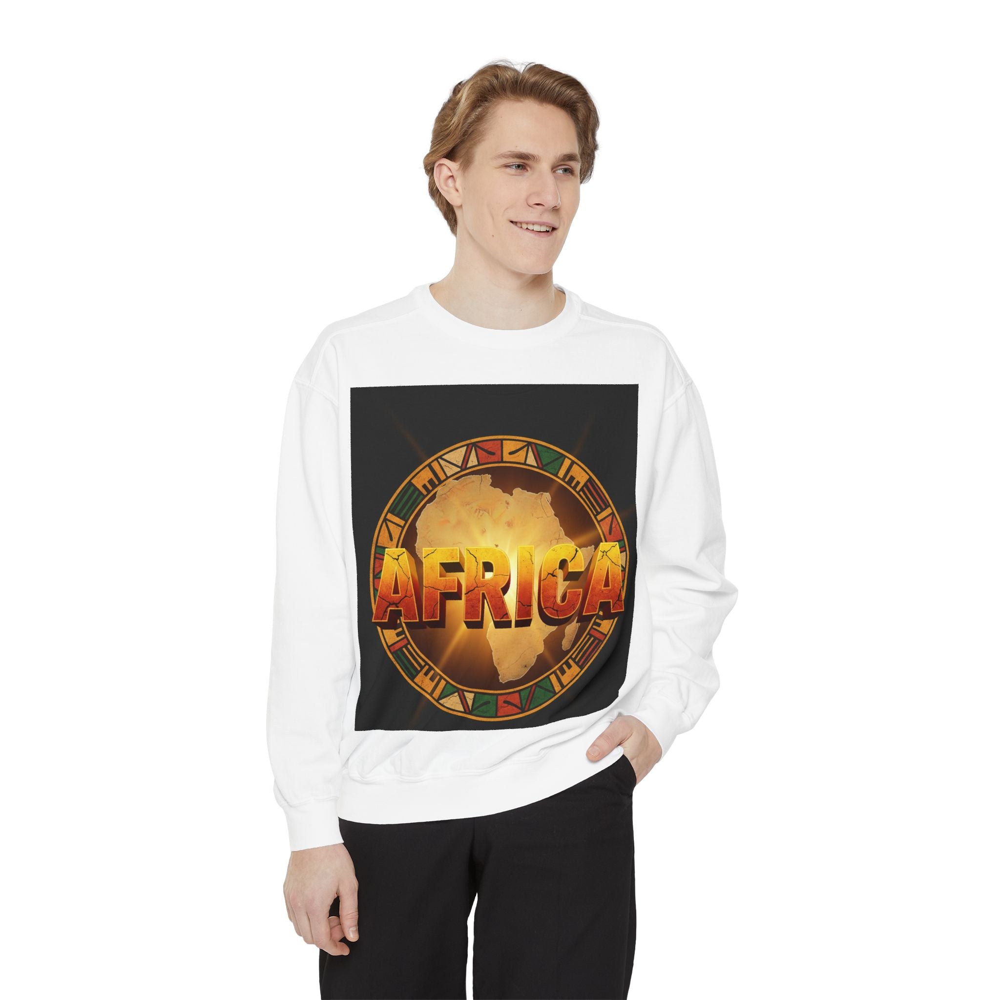 Africa Graphic Sweatshirt — Bold Afrocentric Map & Tribal Emblem