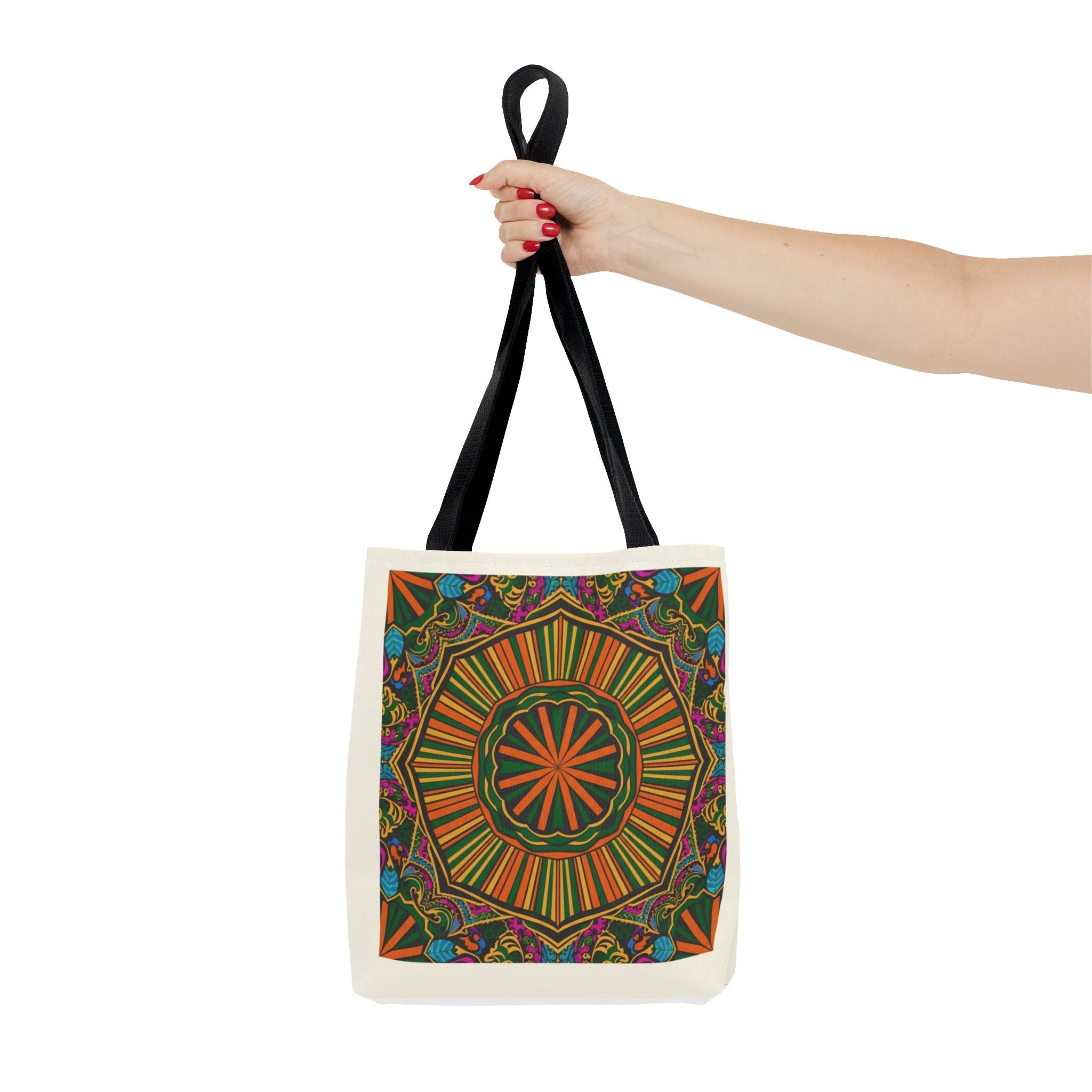 Boho Mandala Tote Bag – Colorful Floral AOP Canvas Tote
