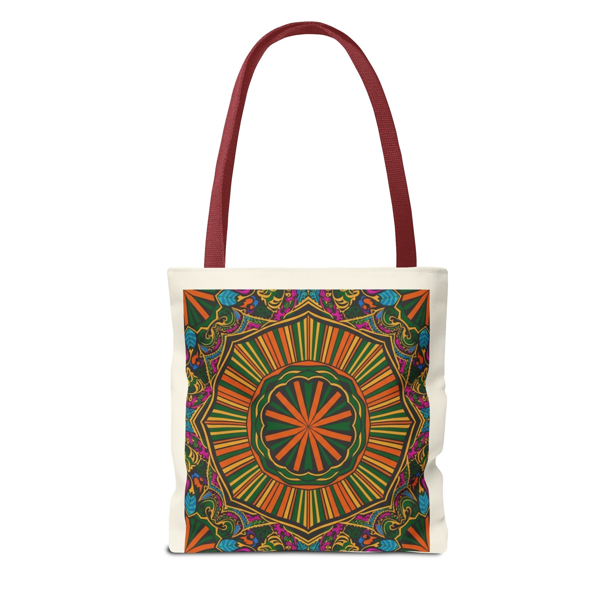 Boho Mandala Tote Bag – Colorful Floral AOP Canvas Tote