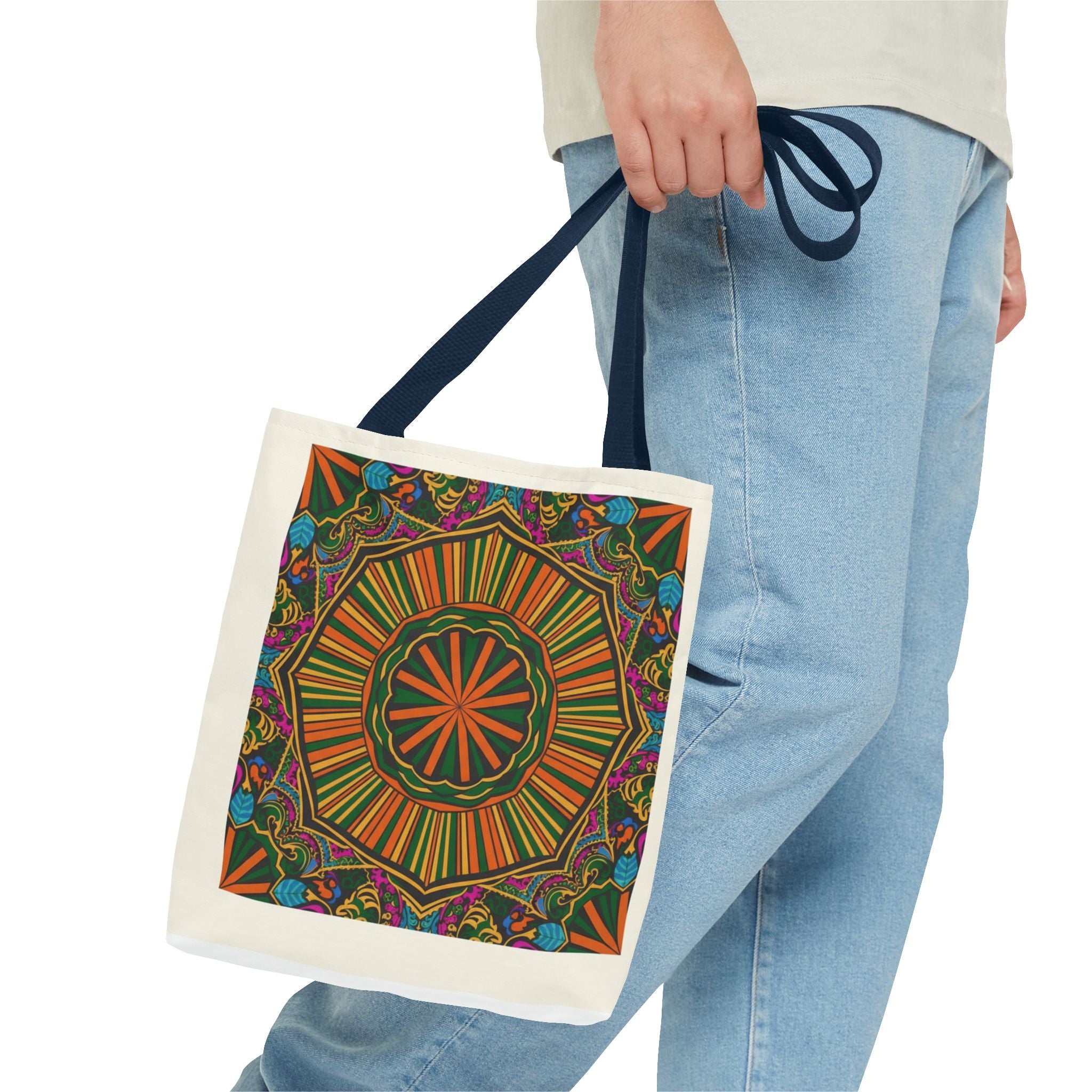 Boho Mandala Tote Bag – Colorful Floral AOP Canvas Tote