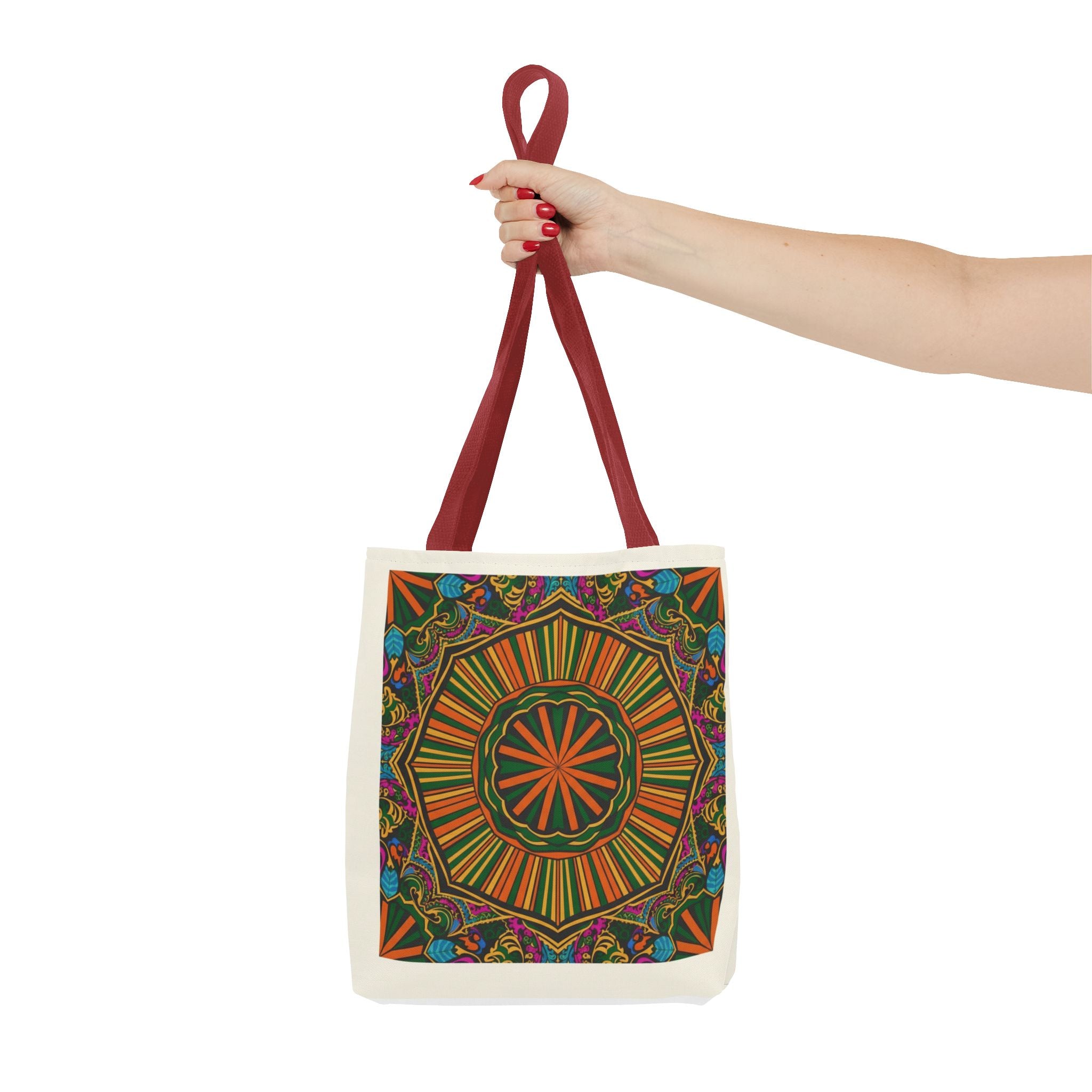 Boho Mandala Tote Bag – Colorful Floral AOP Canvas Tote