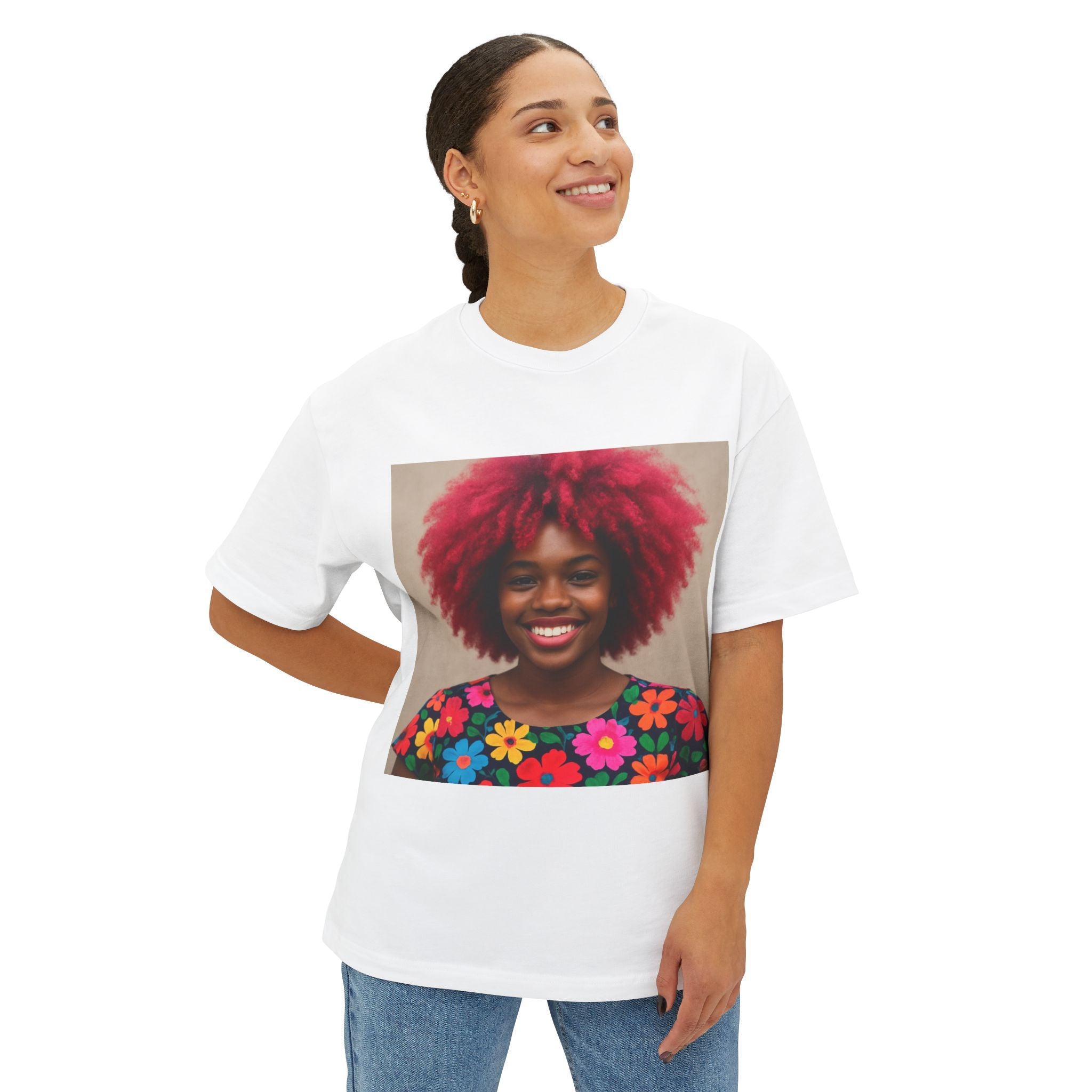 Afrocentric Unisex Oversized Boxy T-Shirt – African Print Streetwear