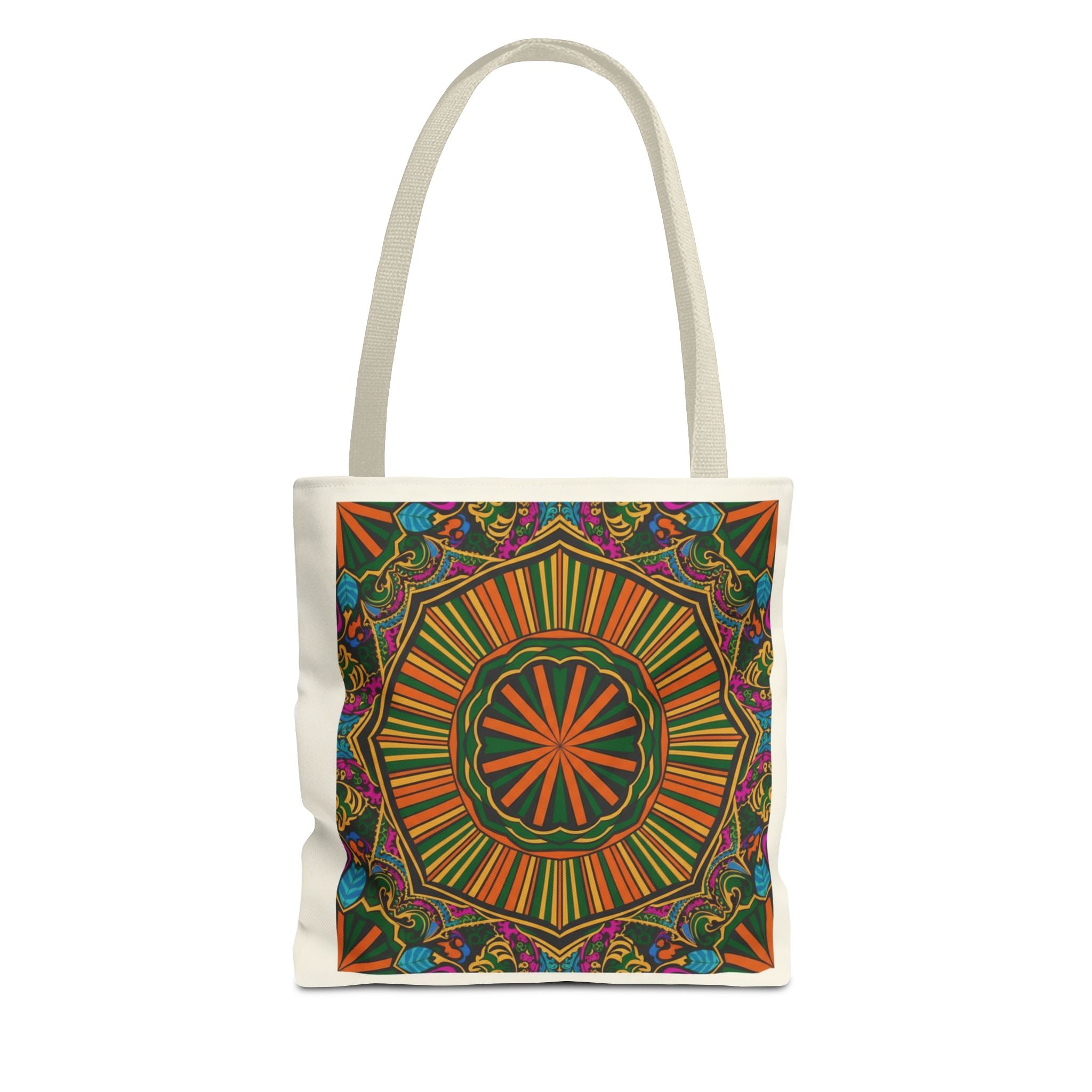 Boho Mandala Tote Bag – Colorful Floral AOP Canvas Tote