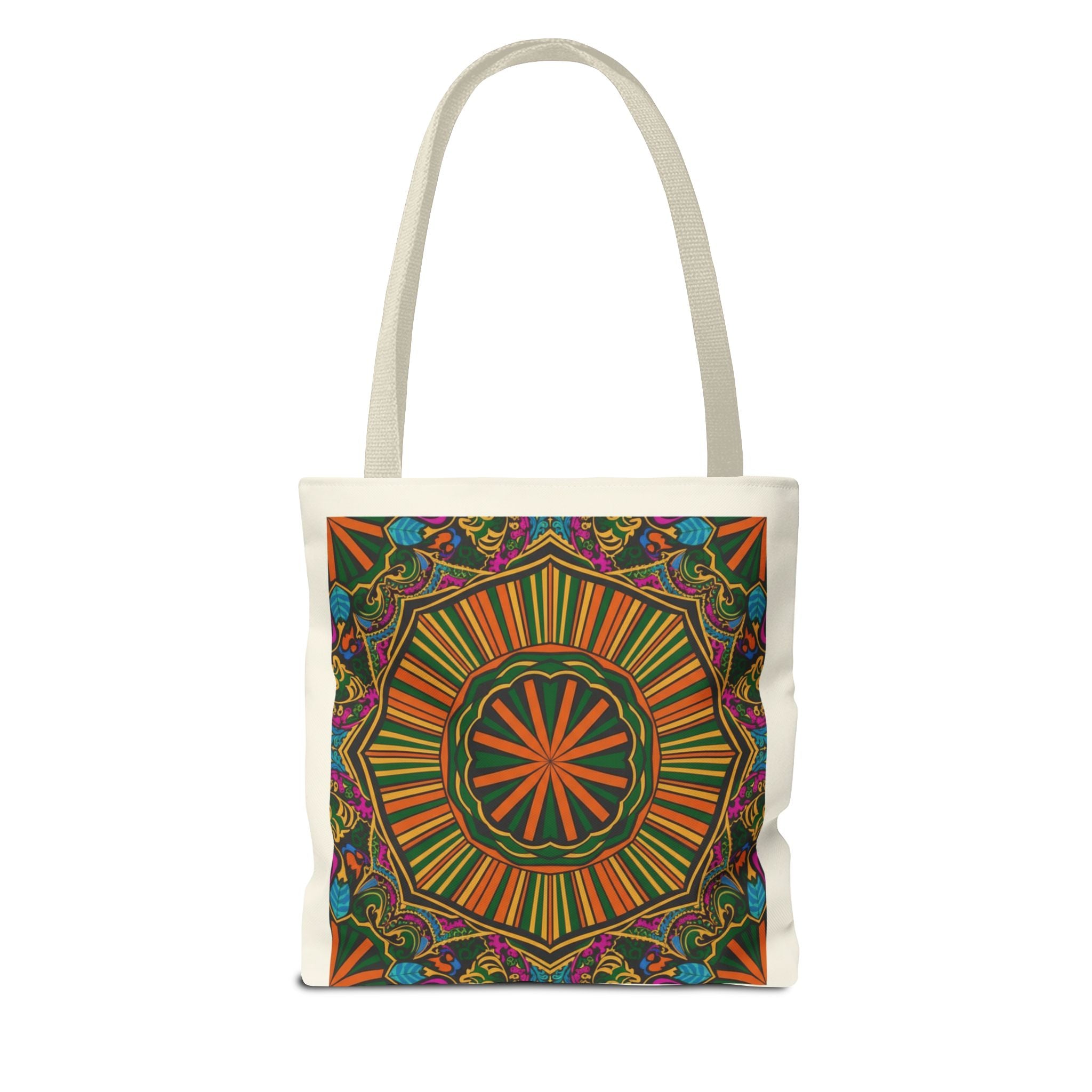 Boho Mandala Tote Bag – Colorful Floral AOP Canvas Tote