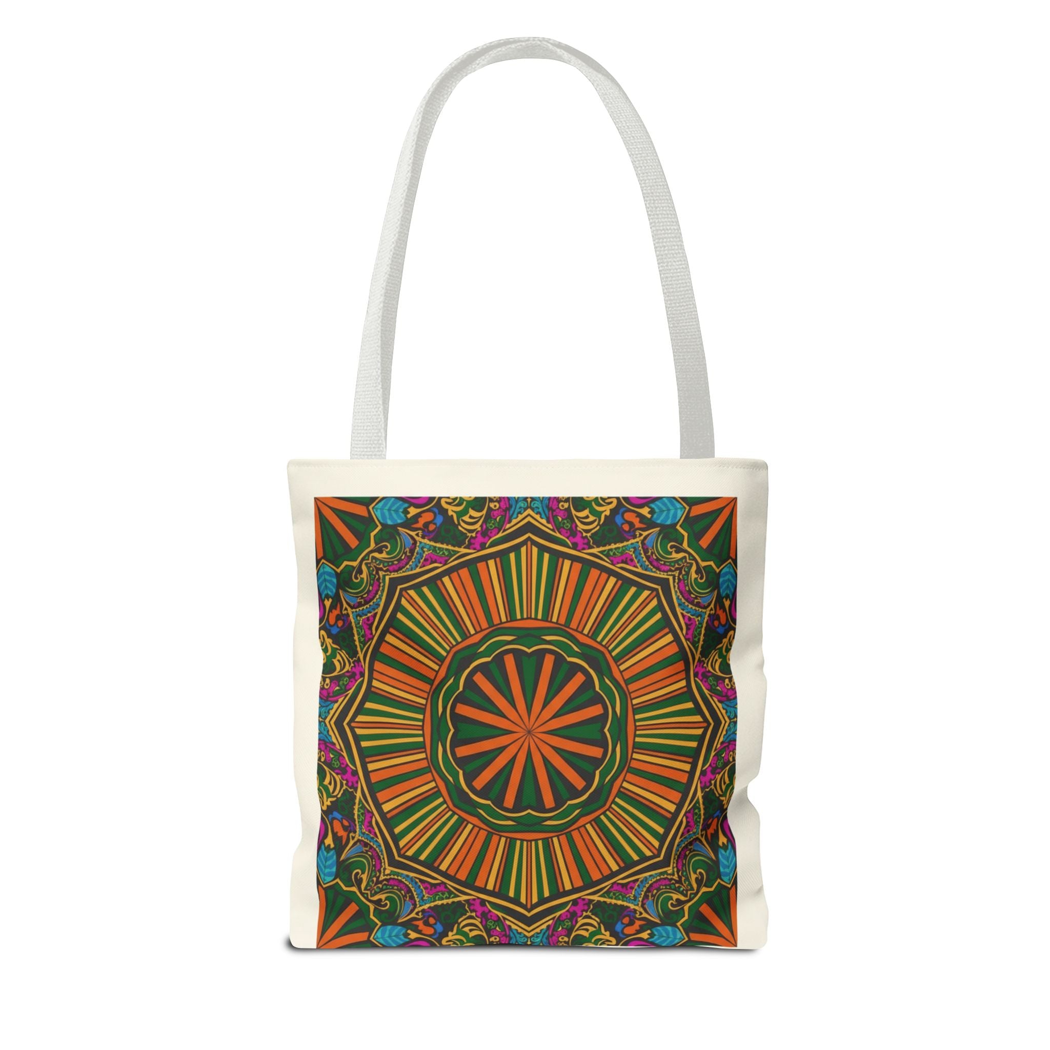 Boho Mandala Tote Bag – Colorful Floral AOP Canvas Tote