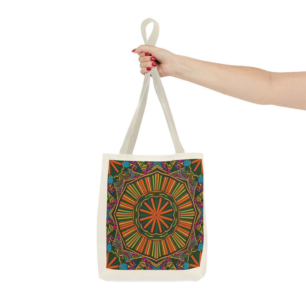 Boho Mandala Tote Bag – Colorful Floral AOP Canvas Tote