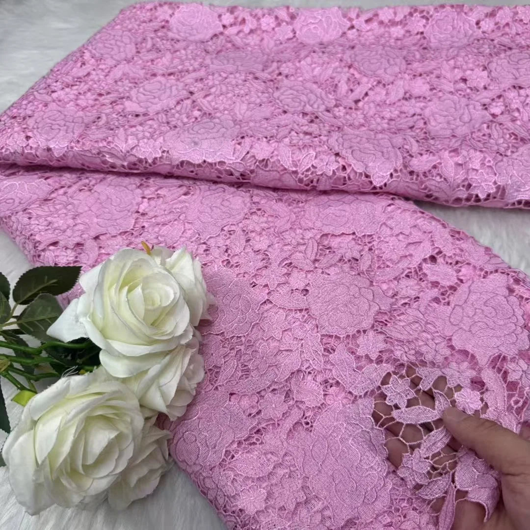 Hot Selling African Guipure Cord Lace High Density Printing Fabric 5Yard Classic Nigerian Style For Wedding Party Garment Making | Afrocentric