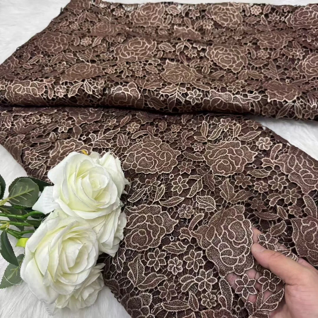 Hot Selling African Guipure Cord Lace High Density Printing Fabric 5Yard Classic Nigerian Style For Wedding Party Garment Making | Afrocentric