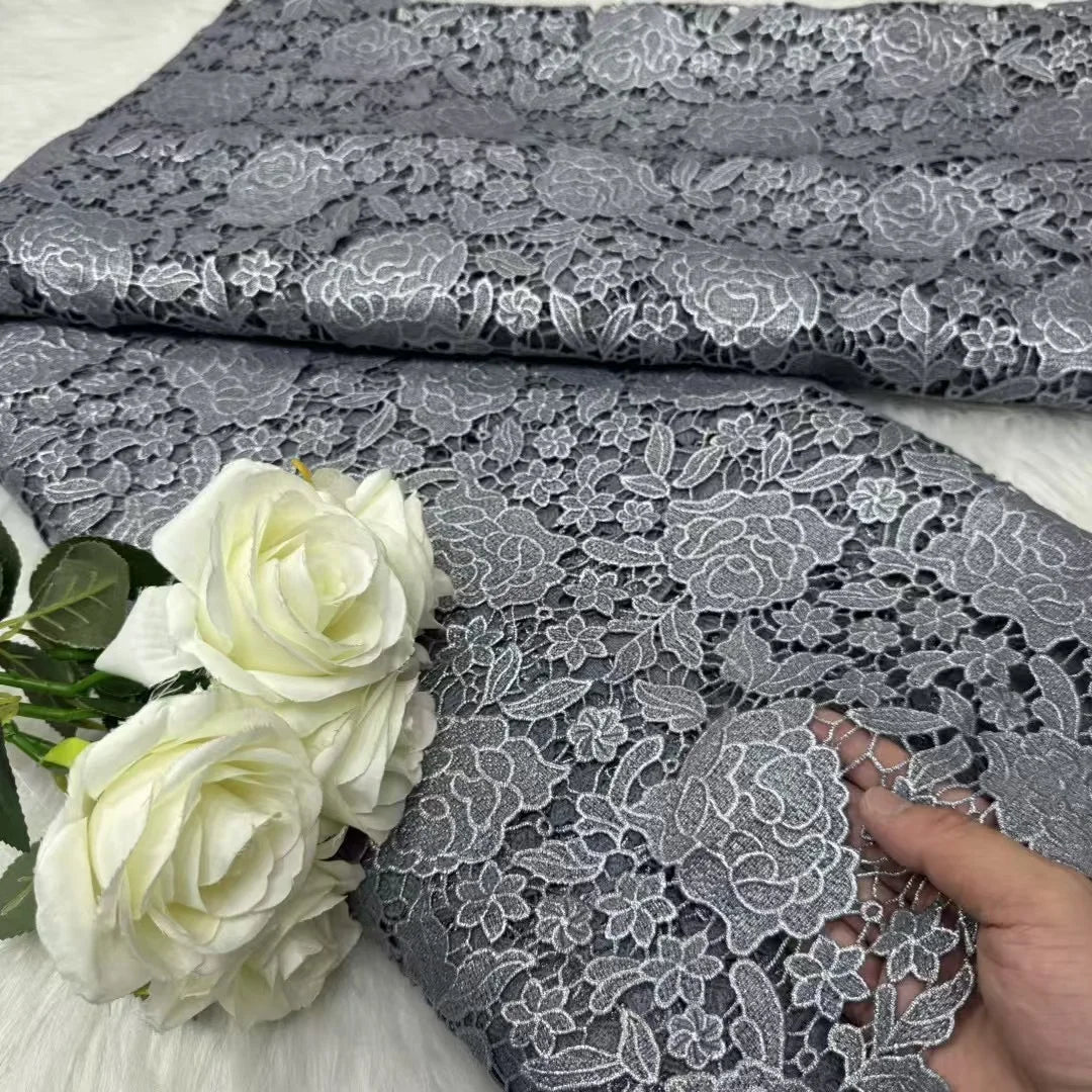 Hot Selling African Guipure Cord Lace High Density Printing Fabric 5Yard Classic Nigerian Style For Wedding Party Garment Making | Afrocentric