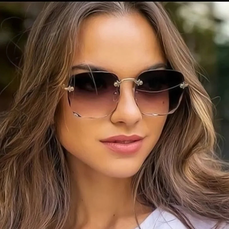 Square Rimless Sunglasses | 3-Pack UV400 Fashion Shades for Women & Men | Afrocentric
