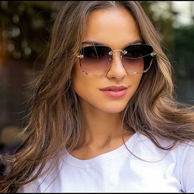 Square Rimless Sunglasses | 3-Pack UV400 Fashion Shades for Women & Men | Afrocentric