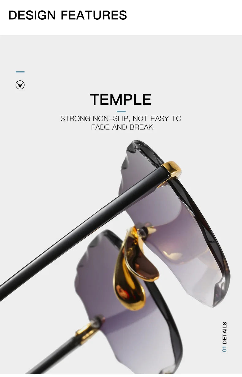 Square Rimless Sunglasses | 3-Pack UV400 Fashion Shades for Women & Men | Afrocentric
