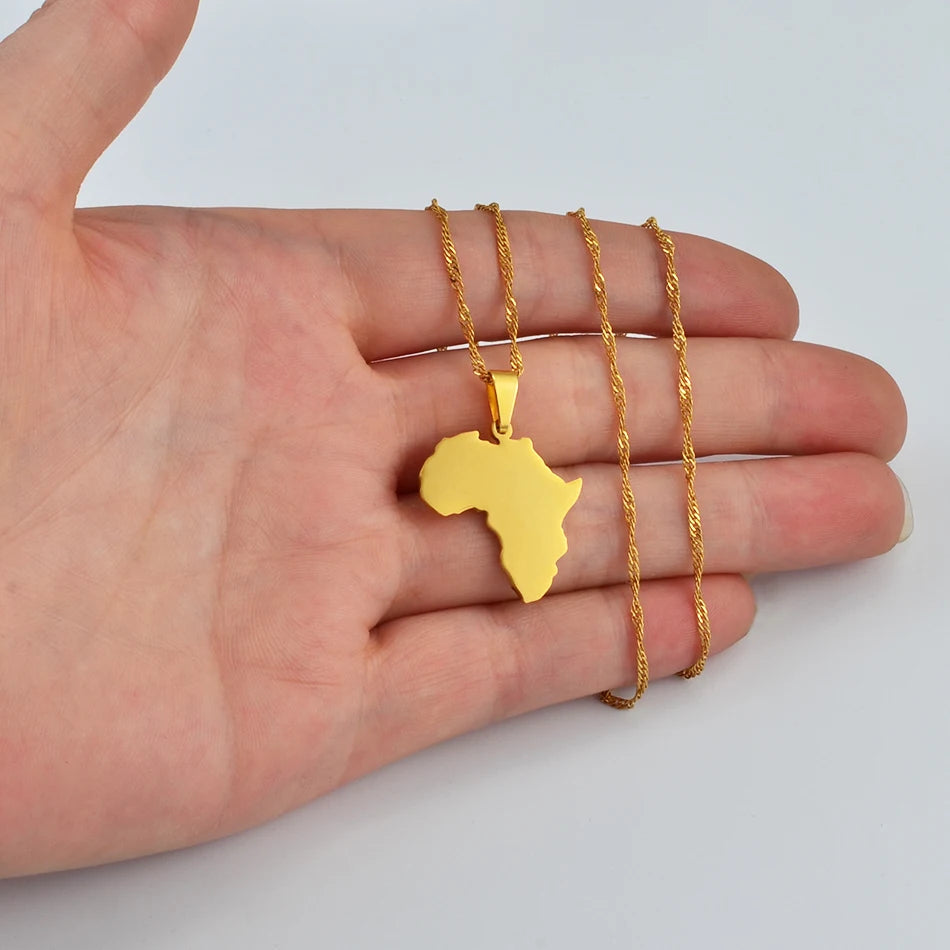 Africa Map Pendant Necklace | Afrocentric