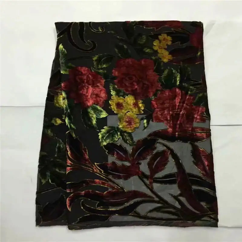CWW/ Fashionable Velour Lace 5 Yards Soft Modern African Traditional Fabric Clothing Sewing. (0829 | Afrocentric