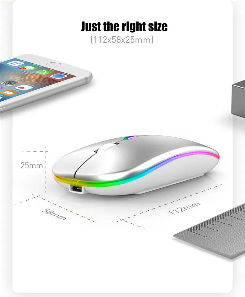 Wireless Rechargeable Silent Mouse | Bluetooth & 2.4GHz | 1600 DPI | Afrocentric