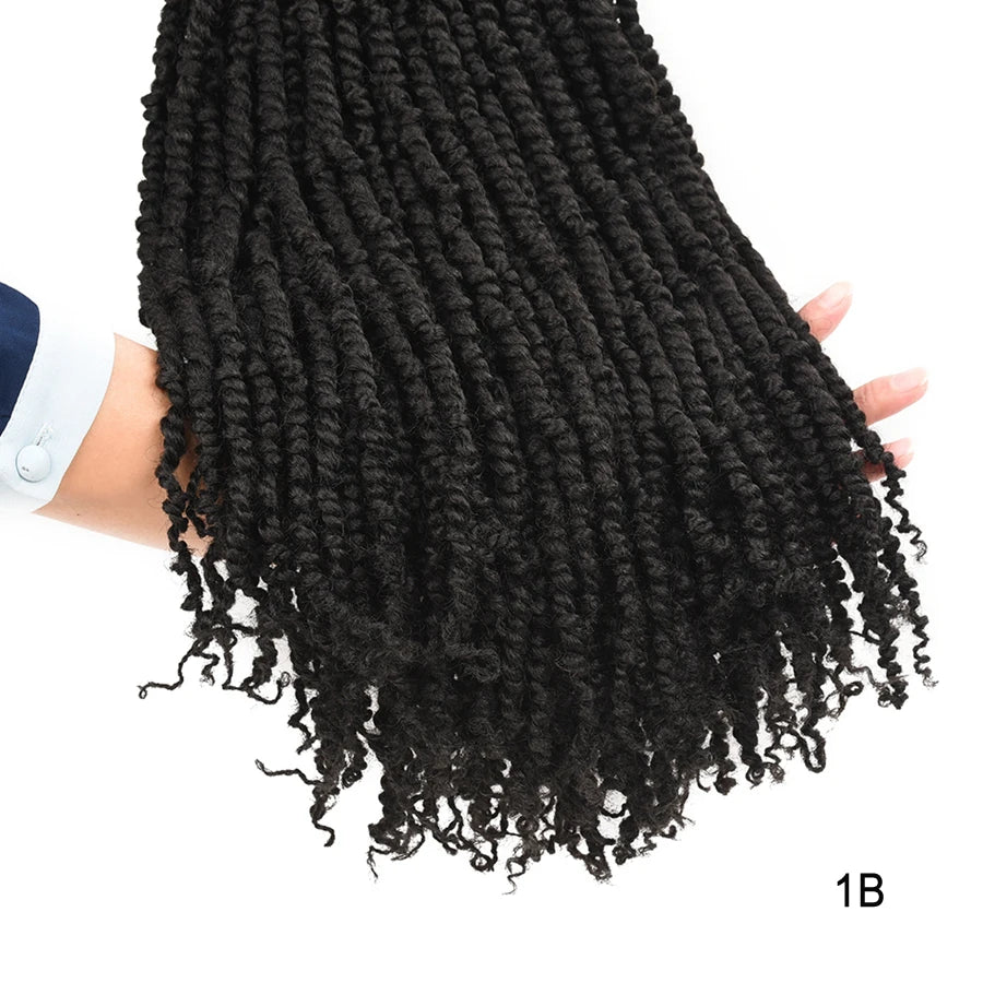 TOMO Pre-Twisted Passion Twist Hair | Pre-Looped Crochet Braids 12", 18" & 24" 12 Roots 1B China Mainland | Afrocentric