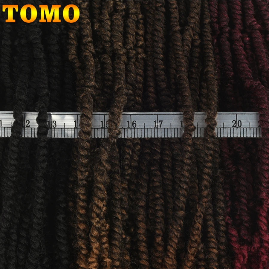 TOMO Pre-Twisted Passion Twist Hair | Pre-Looped Crochet Braids 12", 18" & 24" | Afrocentric