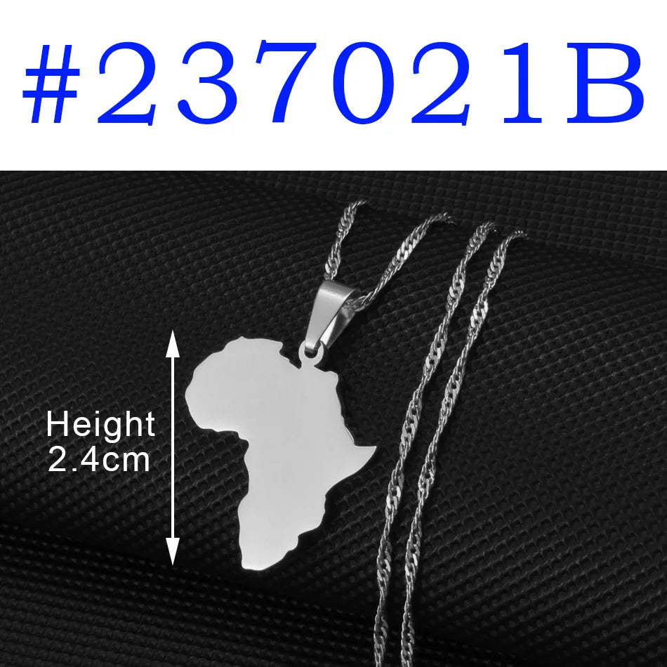 Africa Map Pendant Necklace Silver Color | Afrocentric