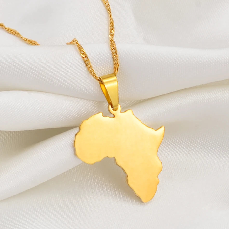 Africa Map Pendant Necklace | Afrocentric
