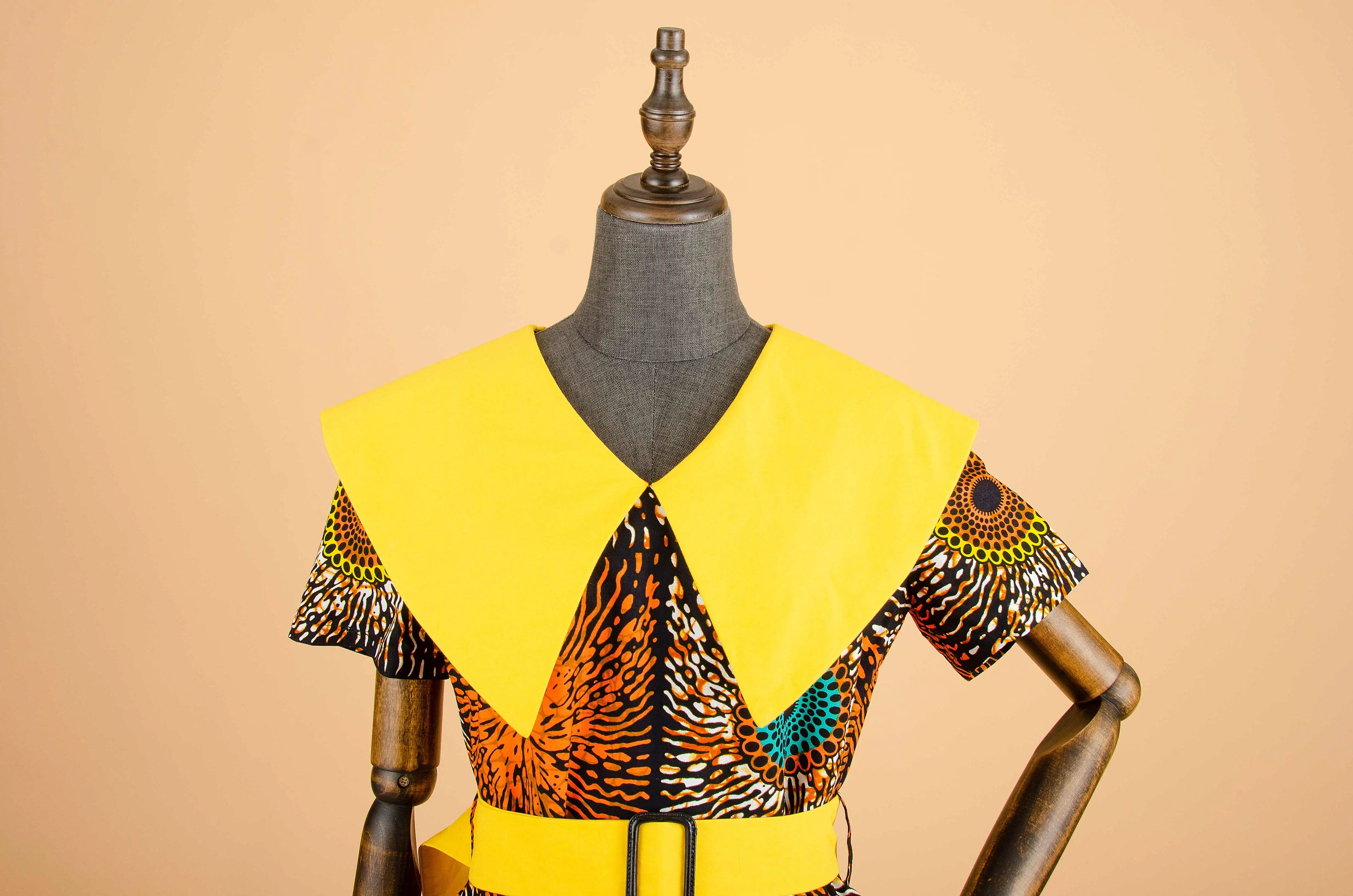 African Print Dresses for Women Short Sleeve Elegant Party Plus Size Pleated Dress with Belt Bazin Riche Ankara Print S2125034 | Afrocentric