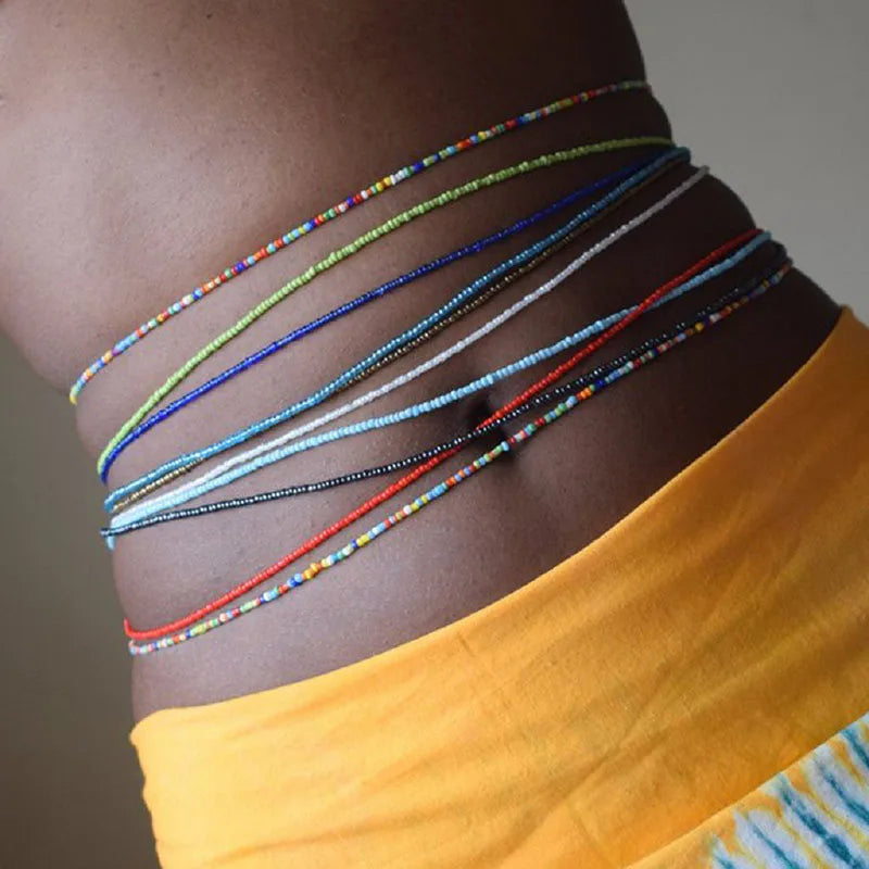 African Belly Bead Waist Chain Set | Afrocentric