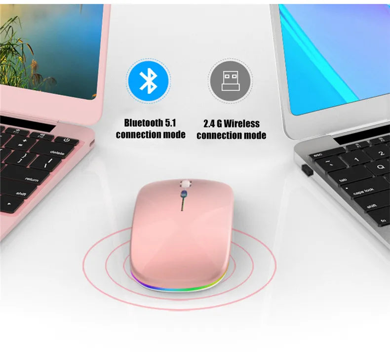 Wireless Rechargeable Silent Mouse | Bluetooth & 2.4GHz | 1600 DPI | Afrocentric
