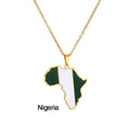 African Map Flag Necklace Nigeria China Mainland | Afrocentric