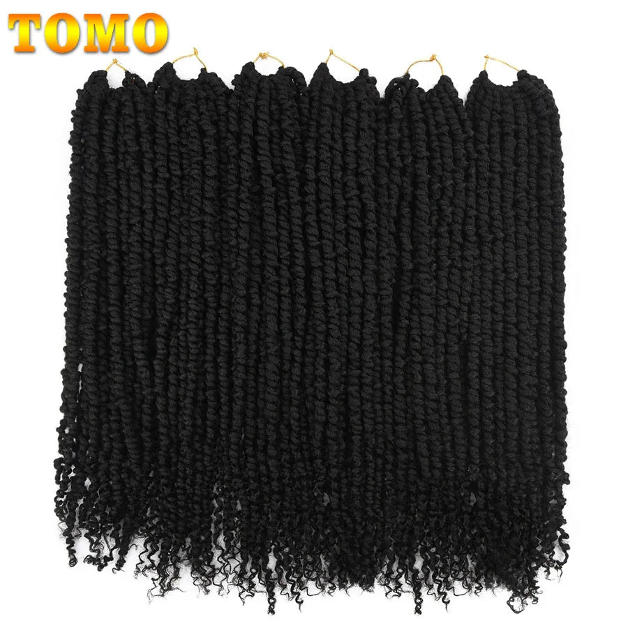 TOMO Pre-Twisted Passion Twist Hair | Pre-Looped Crochet Braids 12", 18" & 24" | Afrocentric