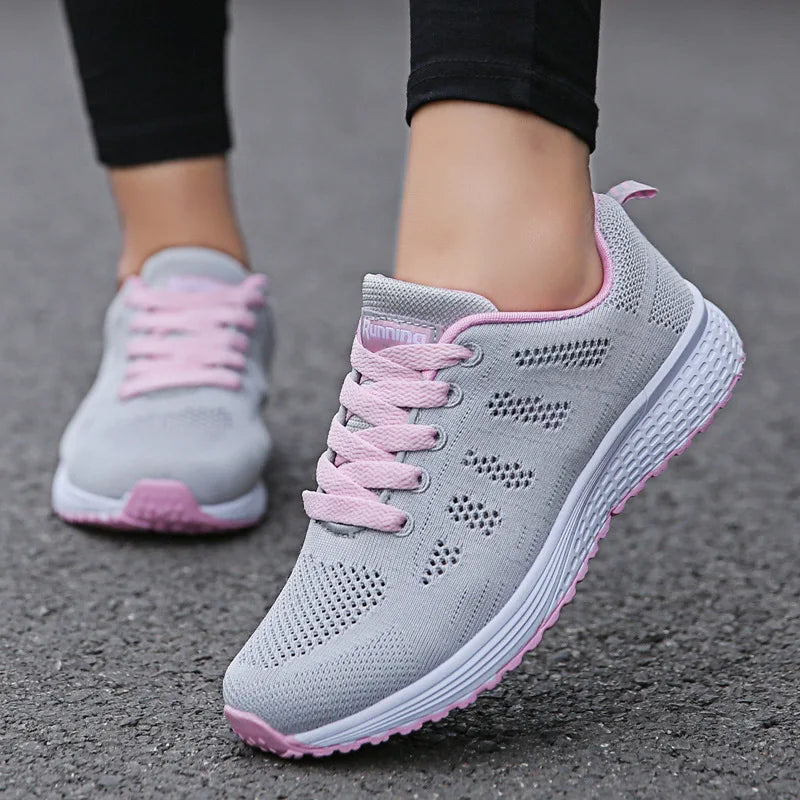 Women Casual Breathable Mesh Flat Sneakers - Lightweight Walking Gym Shoes | Afrocentric