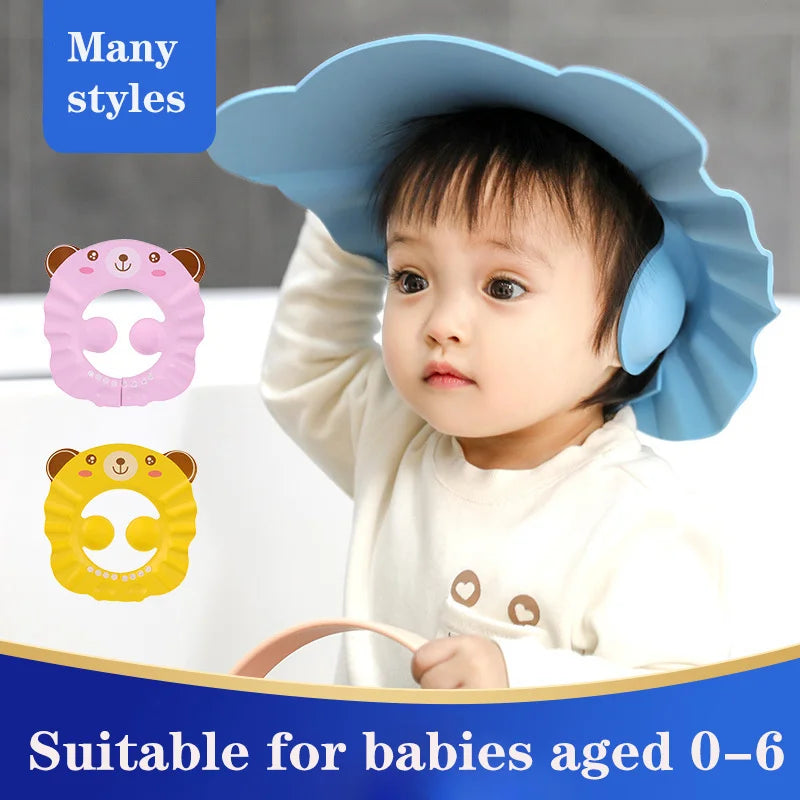 Baby Shower Soft Cap - Adjustable Hair Wash Hat for Kids Ear Protection | Afrocentric