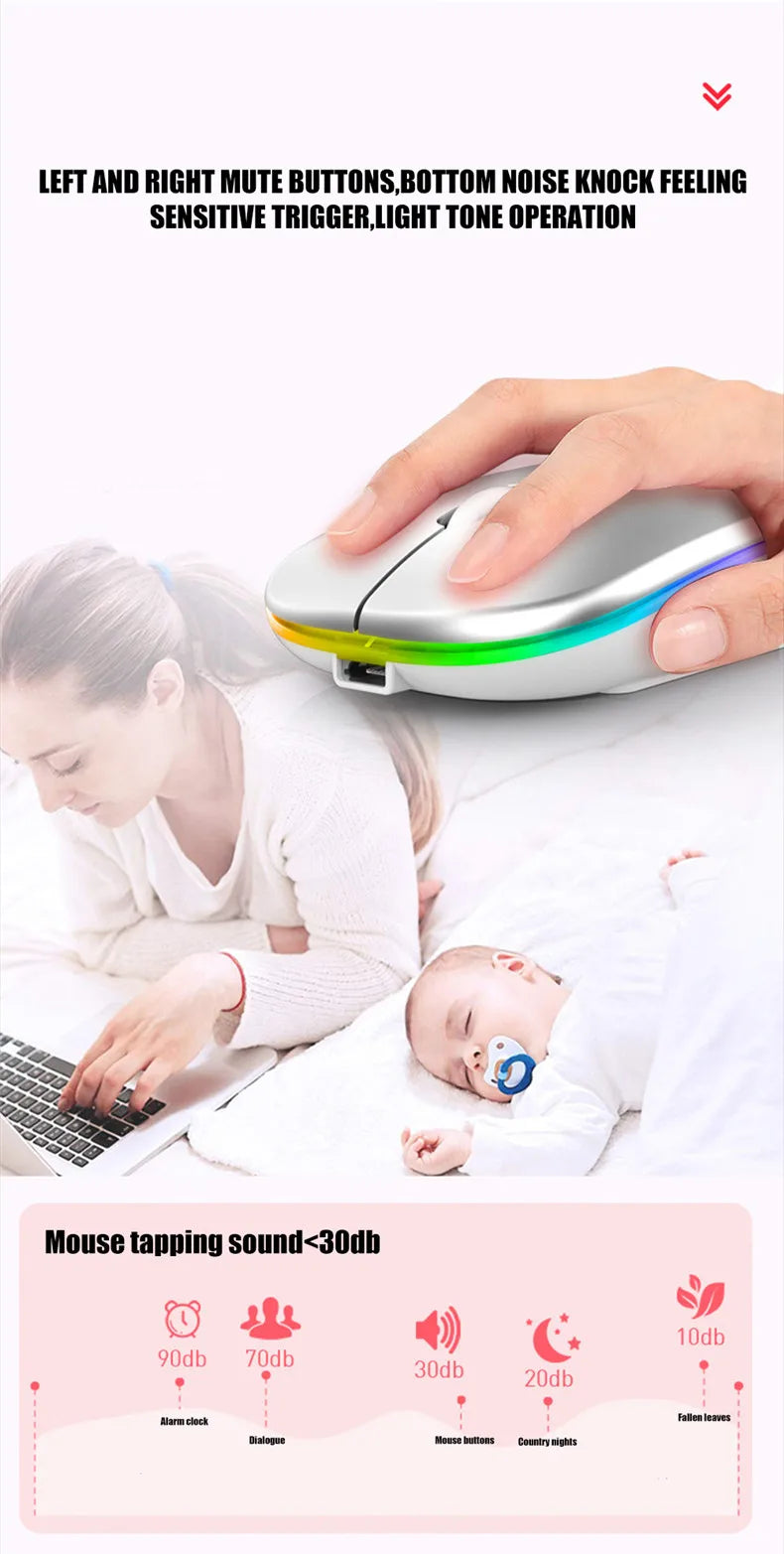 Wireless Rechargeable Silent Mouse | Bluetooth & 2.4GHz | 1600 DPI | Afrocentric