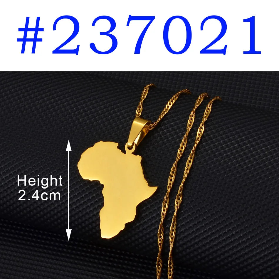Africa Map Pendant Necklace Gold Color | Afrocentric
