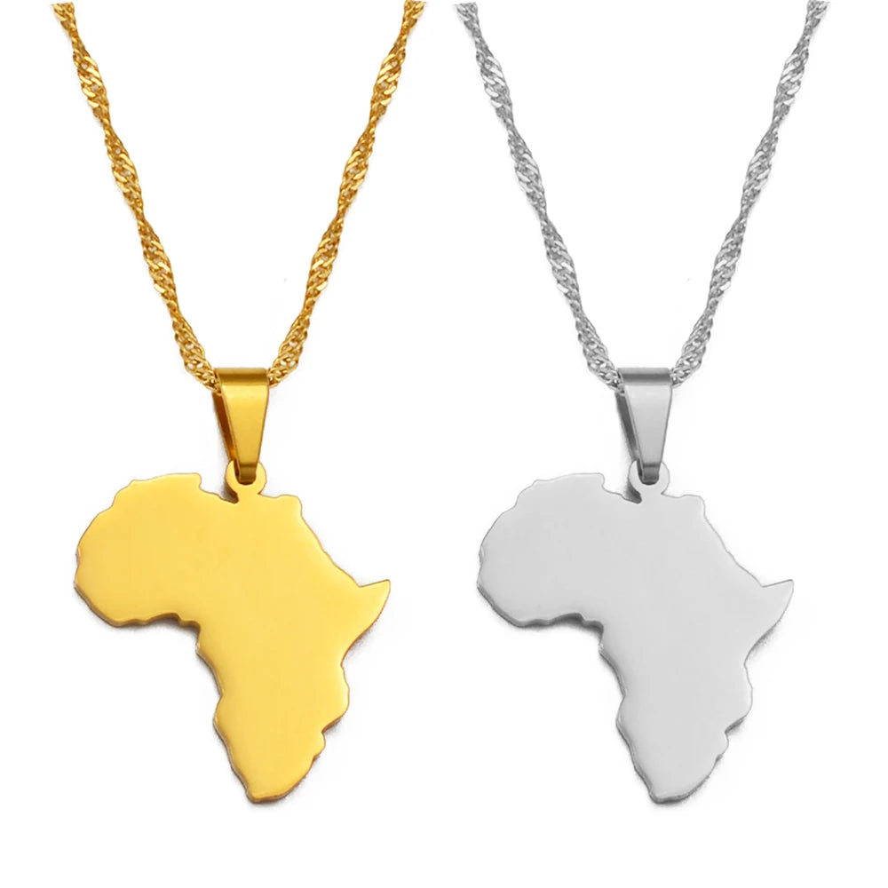 Africa Map Pendant Necklace | Afrocentric