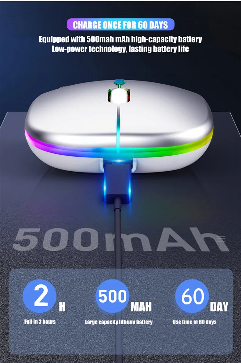 Wireless Rechargeable Silent Mouse | Bluetooth & 2.4GHz | 1600 DPI | Afrocentric