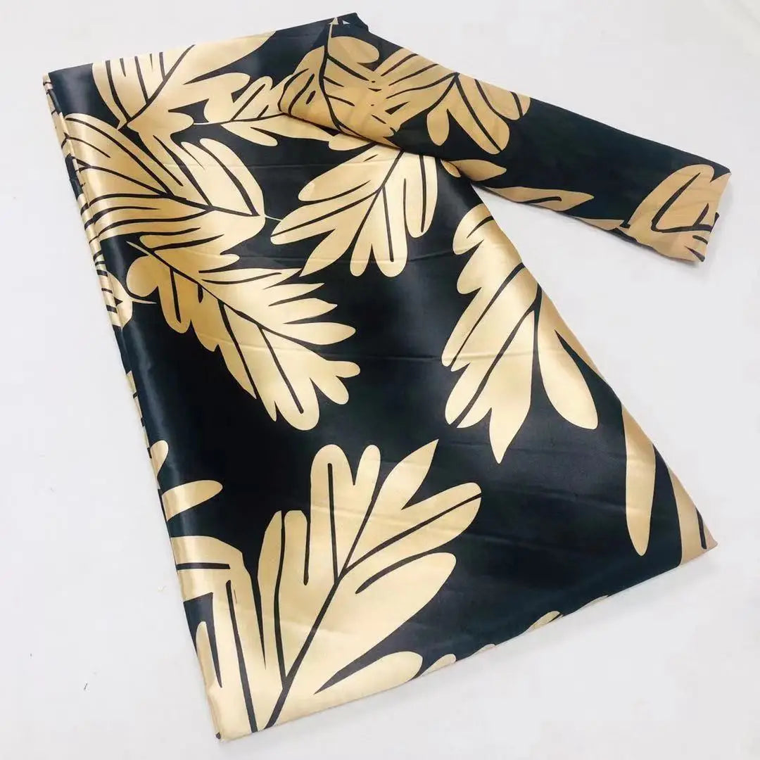 African Satin Silk Fabric High Quality Silk Fabric And Chiffon Tulle Blouse 4+2 Yards Nigerian Women Clothes Garment Cloth 18 6 yards | Afrocentric