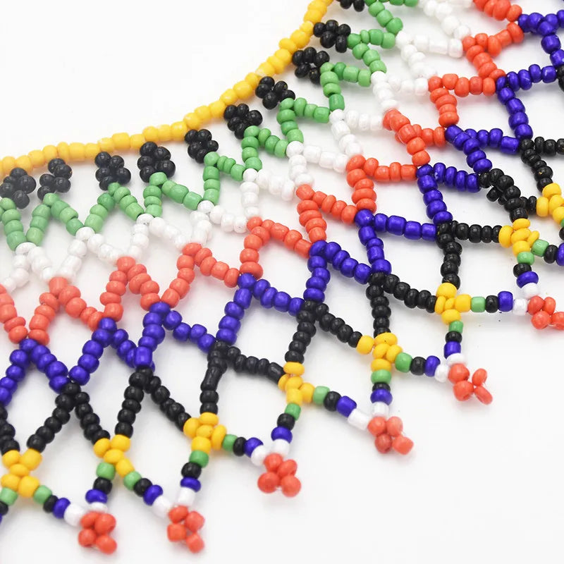 African Zulu Beaded Collar Necklace | Afrocentric