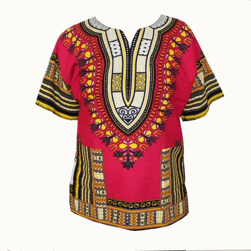 African Dashiki Print Dress gc Rose China Mainland | Afrocentric