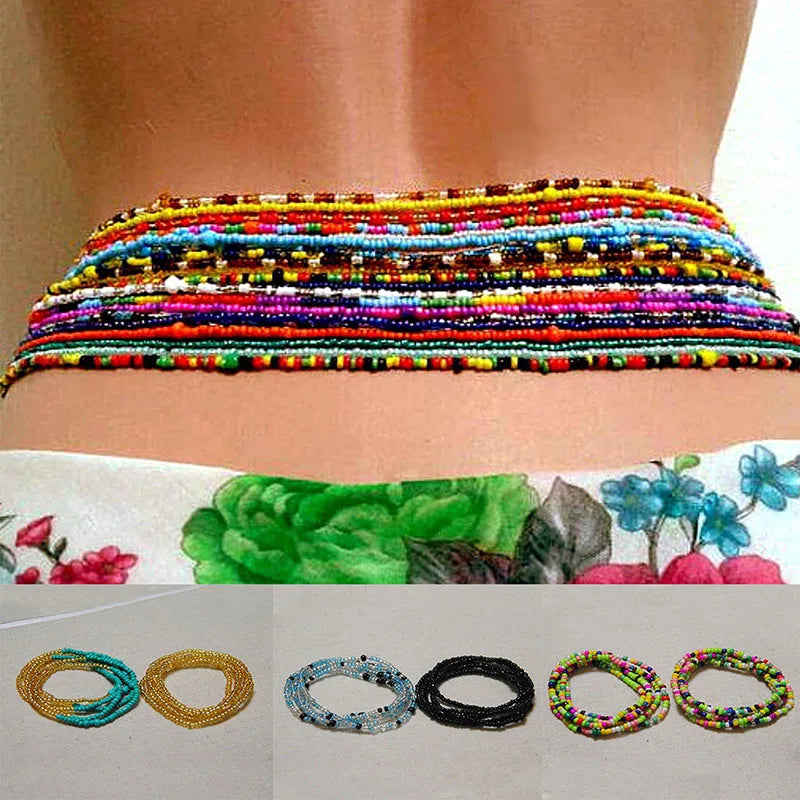 African Belly Bead Waist Chain Set | Afrocentric