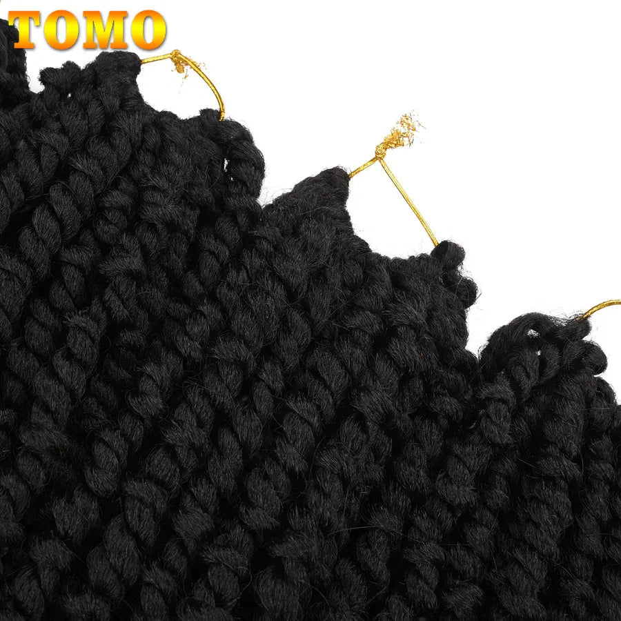 TOMO Pre-Twisted Passion Twist Hair | Pre-Looped Crochet Braids 12", 18" & 24" | Afrocentric