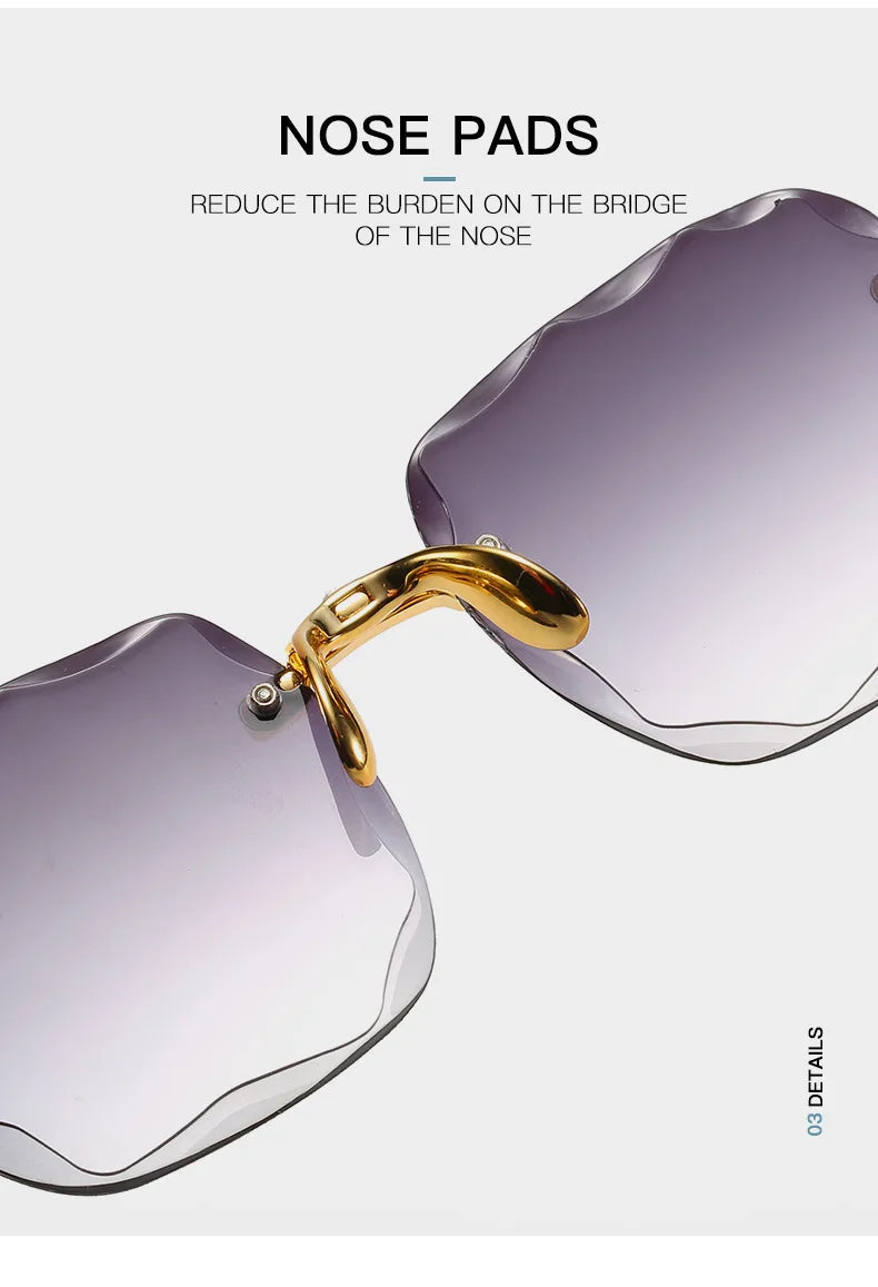 Square Rimless Sunglasses | 3-Pack UV400 Fashion Shades for Women & Men | Afrocentric