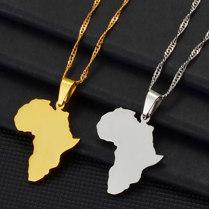 Africa Map Pendant Necklace | Afrocentric