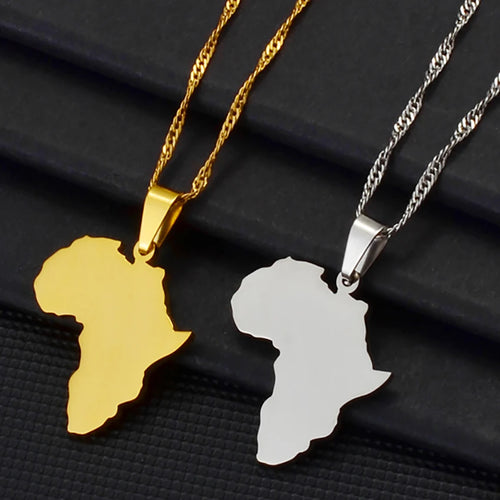 Africa Map Pendant Necklace | Afrocentric