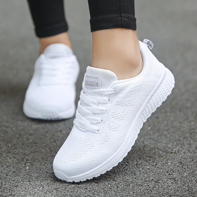 Women Casual Breathable Mesh Flat Sneakers - Lightweight Walking Gym Shoes | Afrocentric