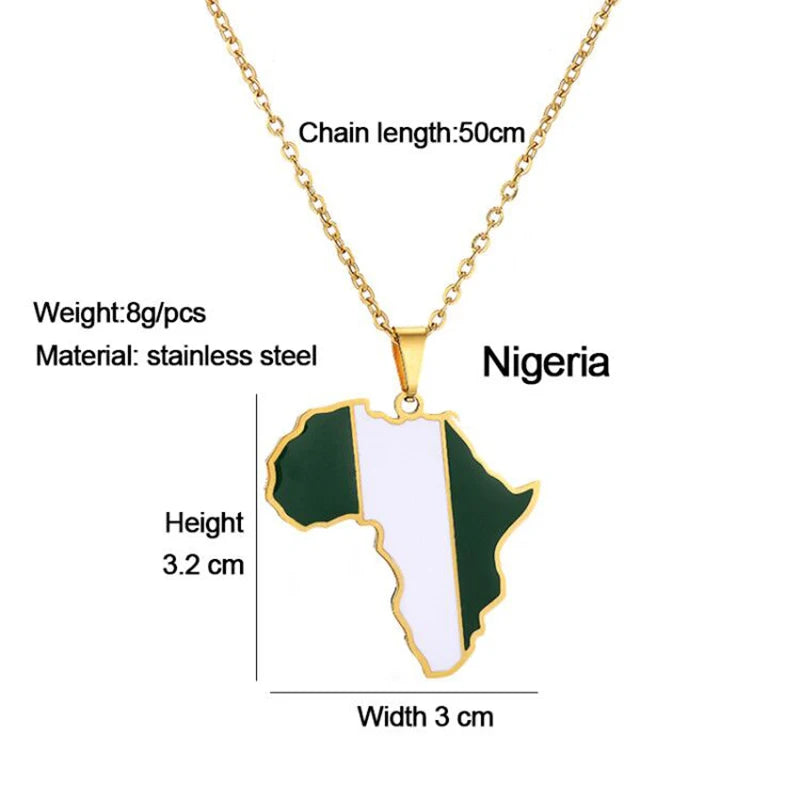 African Map Flag Necklace | Afrocentric