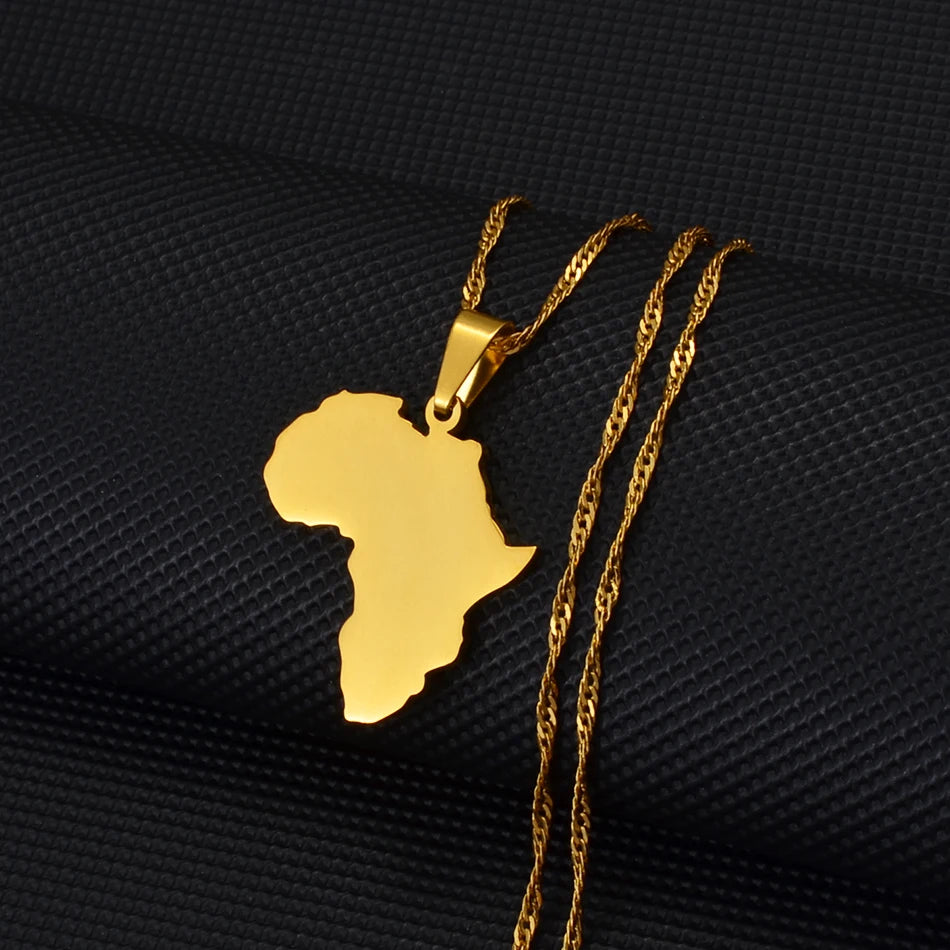 Africa Map Pendant Necklace | Afrocentric