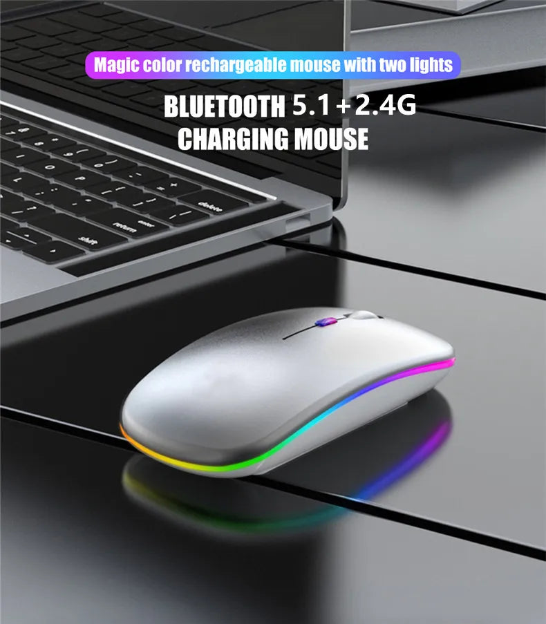Wireless Rechargeable Silent Mouse | Bluetooth & 2.4GHz | 1600 DPI | Afrocentric