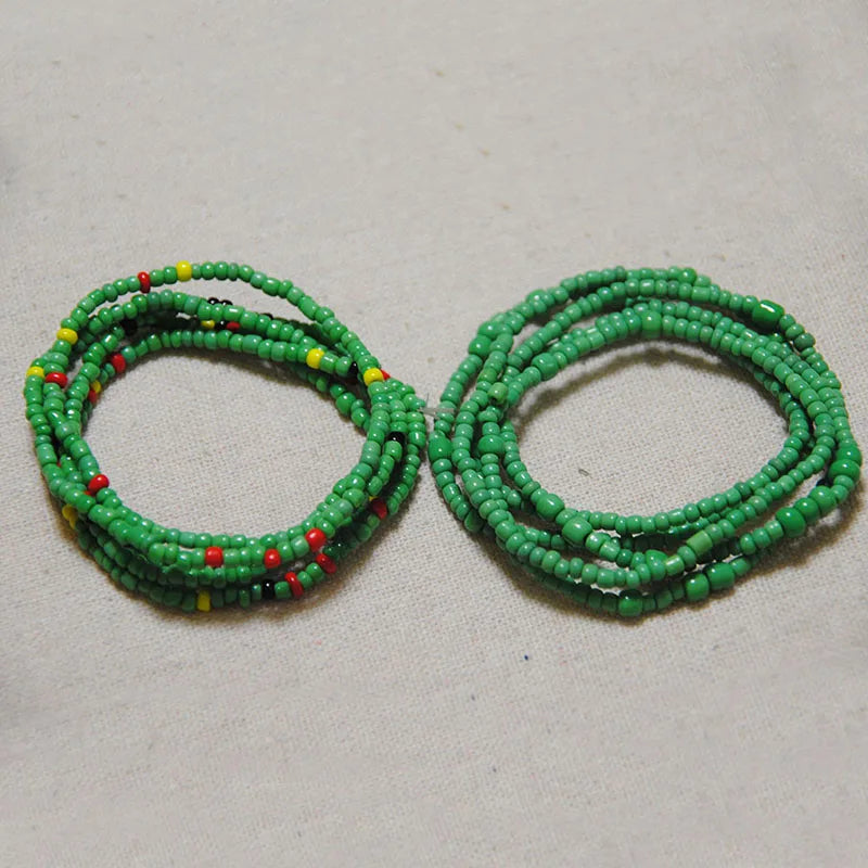 African Belly Bead Waist Chain Set B002-GG | Afrocentric