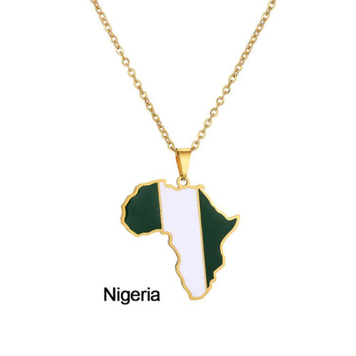 African Map Flag Necklace | Afrocentric