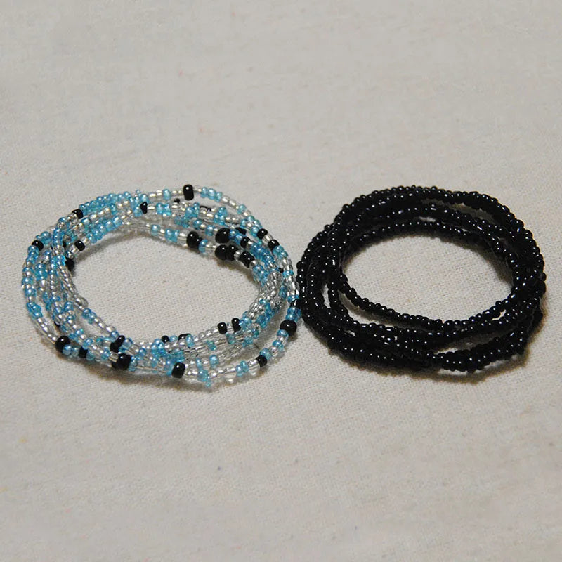 African Belly Bead Waist Chain Set B002-CBK2 | Afrocentric